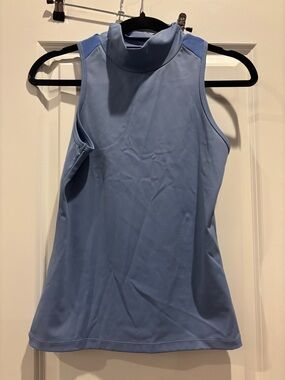 Sleeveless Mock Neck Tank Top in Light Blue